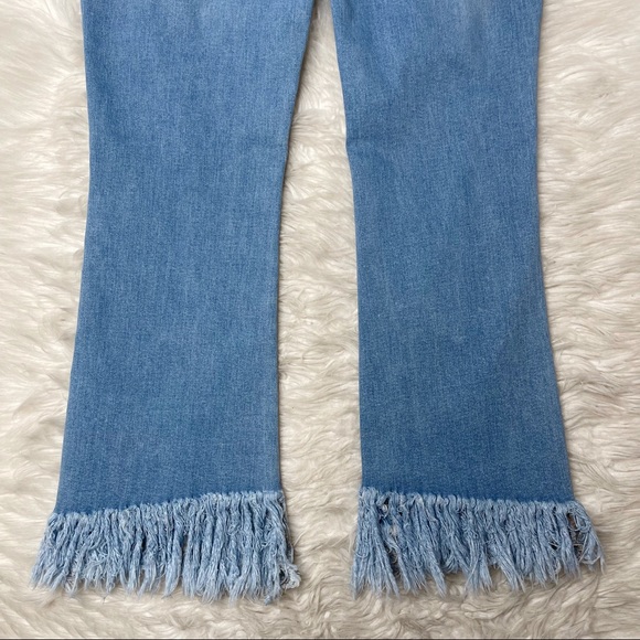 For The Republic • Distressed Fringe Hem Stretchy Denim Jeans - Picture 10 of 14